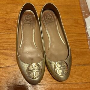 Tory Burch Gold Flats